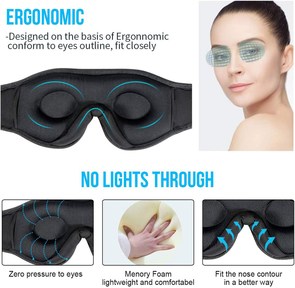 Zenvora Blackout Sleep Mask — Total Light Elimination + Built-In Audio for Deep Sleep Protocol