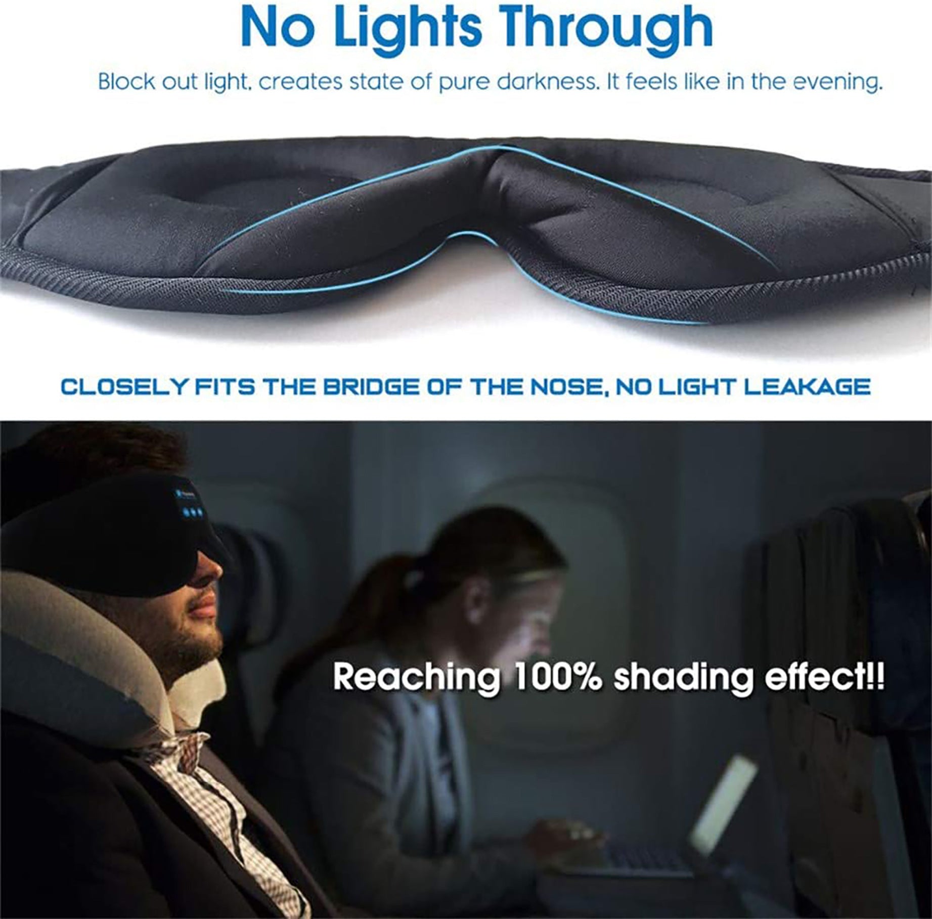 Zenvora Blackout Sleep Mask — Total Light Elimination + Built-In Audio for Deep Sleep Protocol