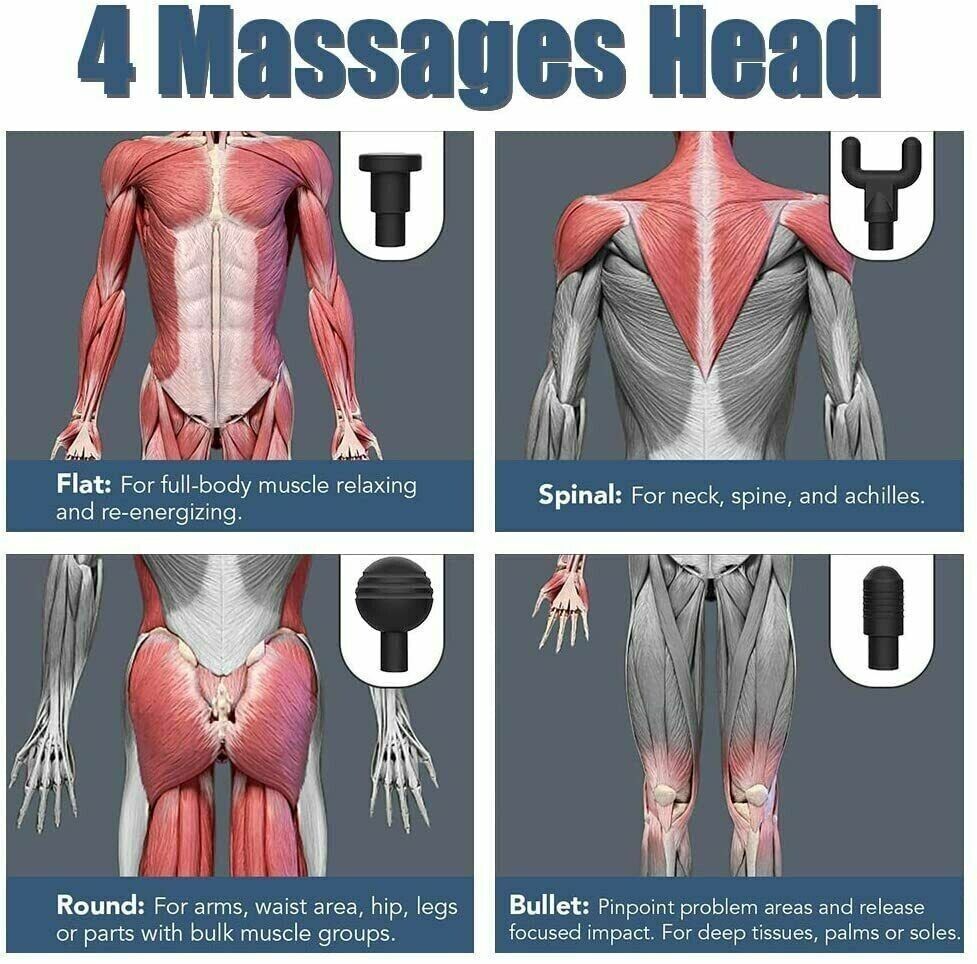 Massage Gun Percussion Massager Deep Tissue Muscle Vibrating Relaxing
