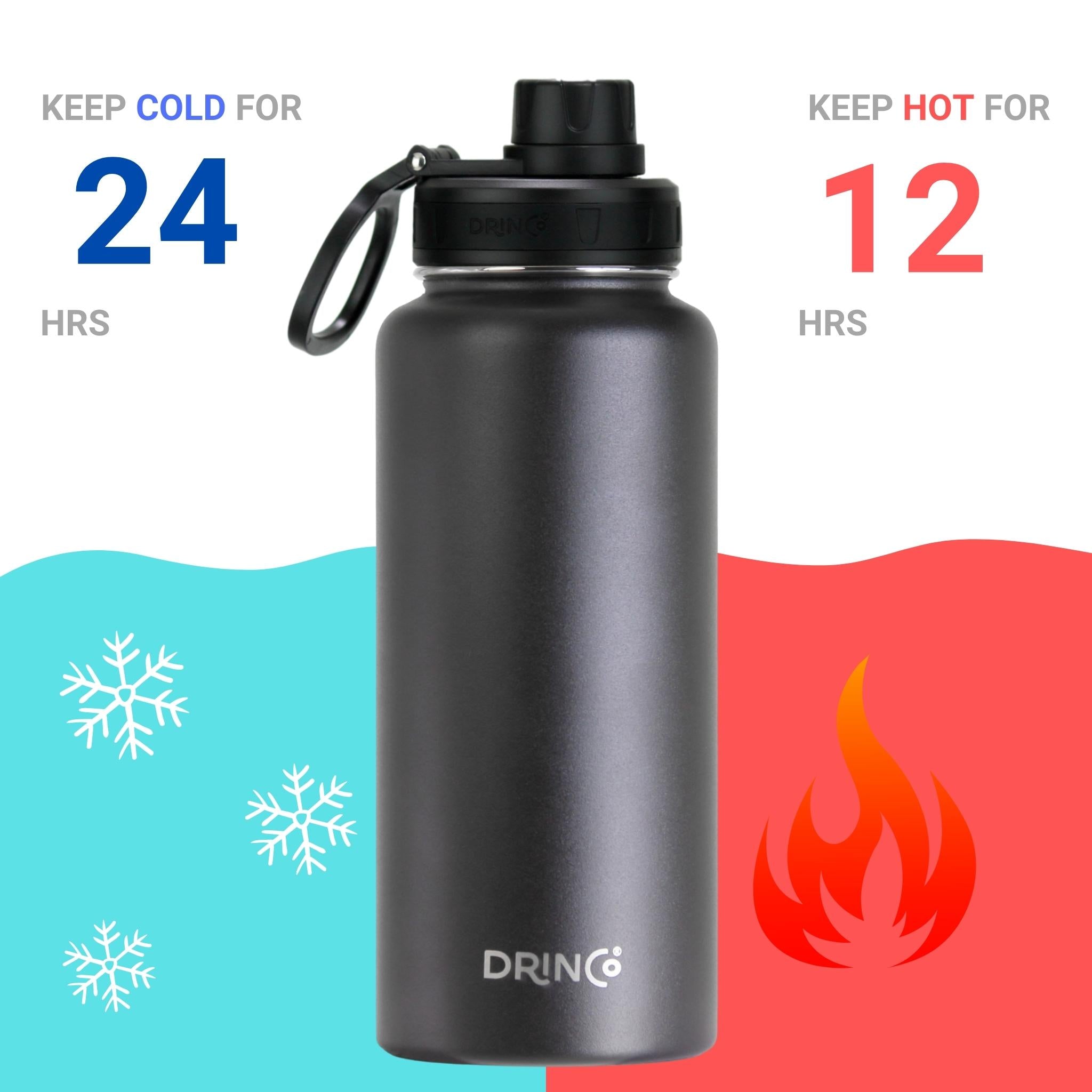 Stay hydrated all day — DRINCO® 32oz Stainless Steel Water Bottle
