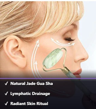 Zenvora JadeGlow Wand — Natural Jade Stone Facial Gua Sha Massager for Lymphatic Drainage
